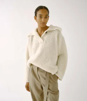 Knit Polo in Cream