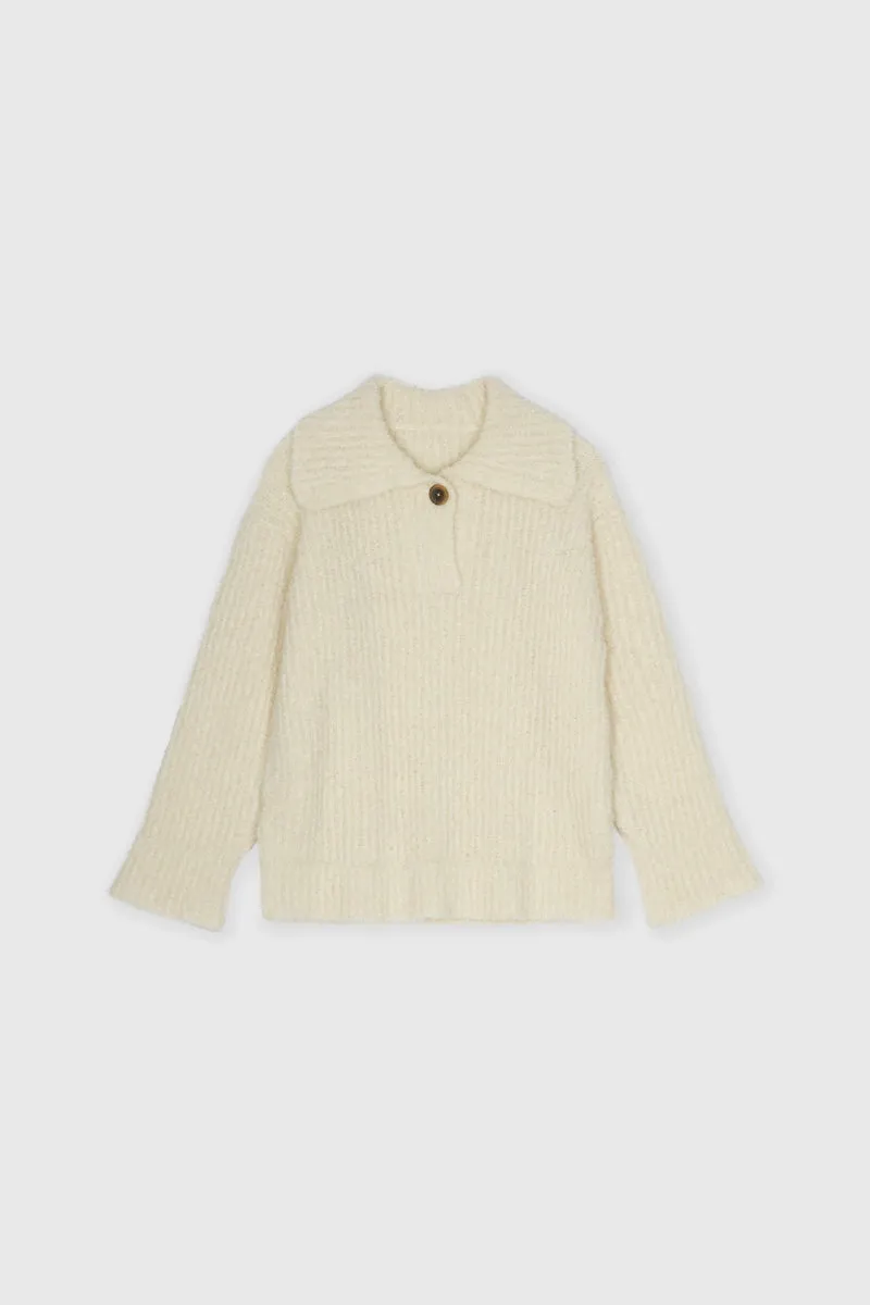 Knit Polo in Cream