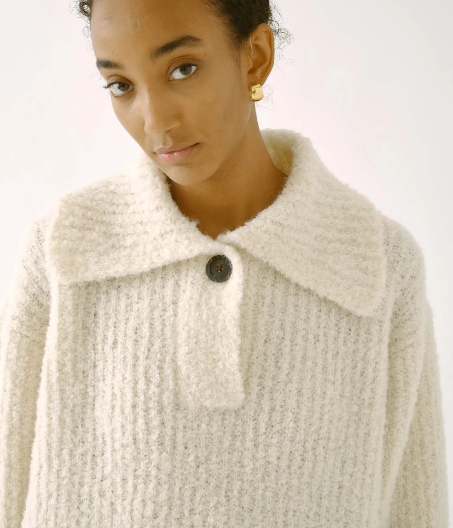 Knit Polo in Cream