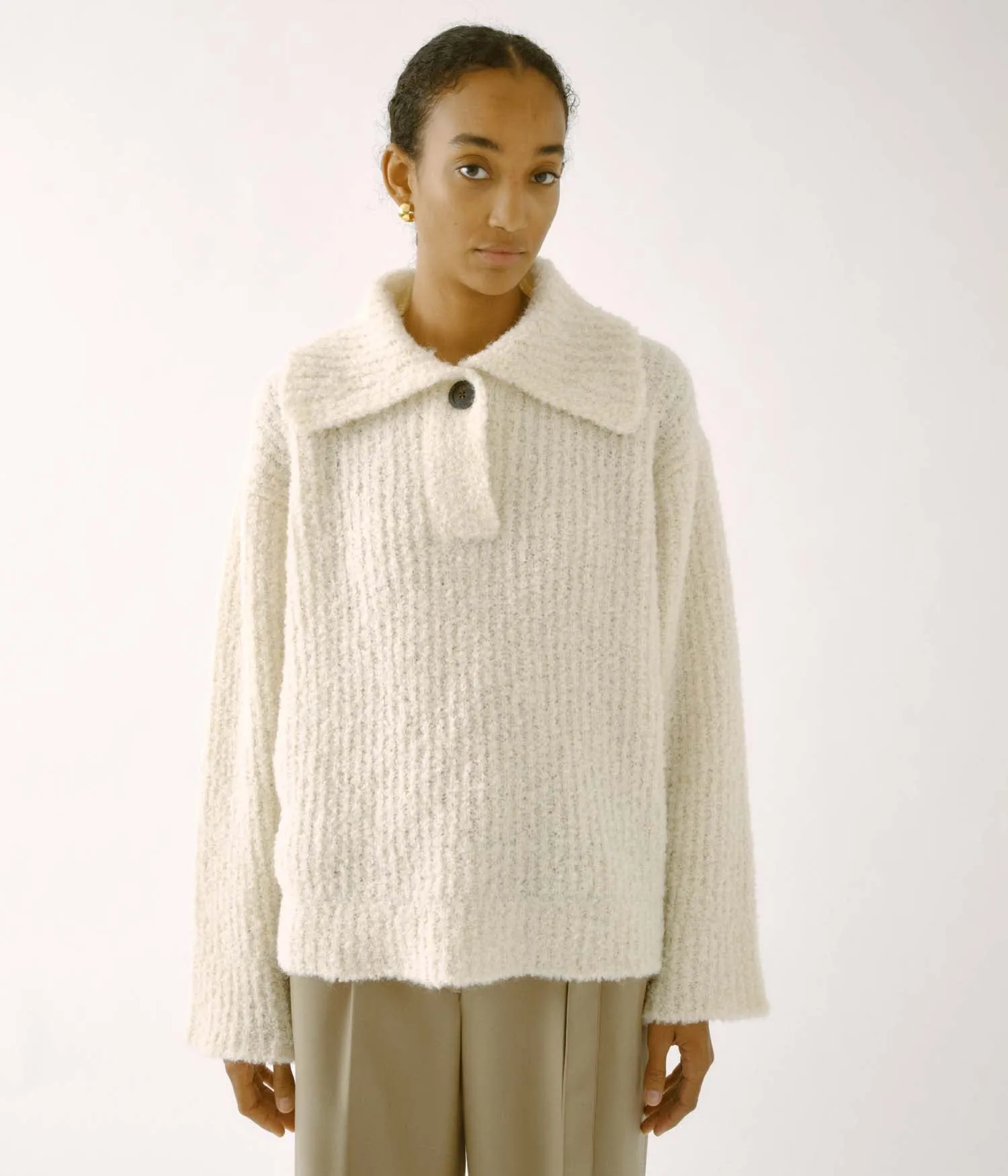 Knit Polo in Cream