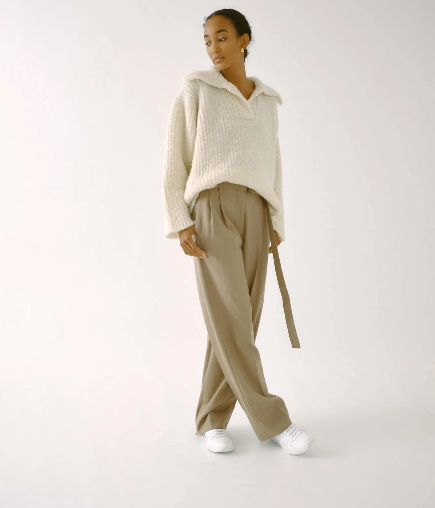 Knit Polo in Cream