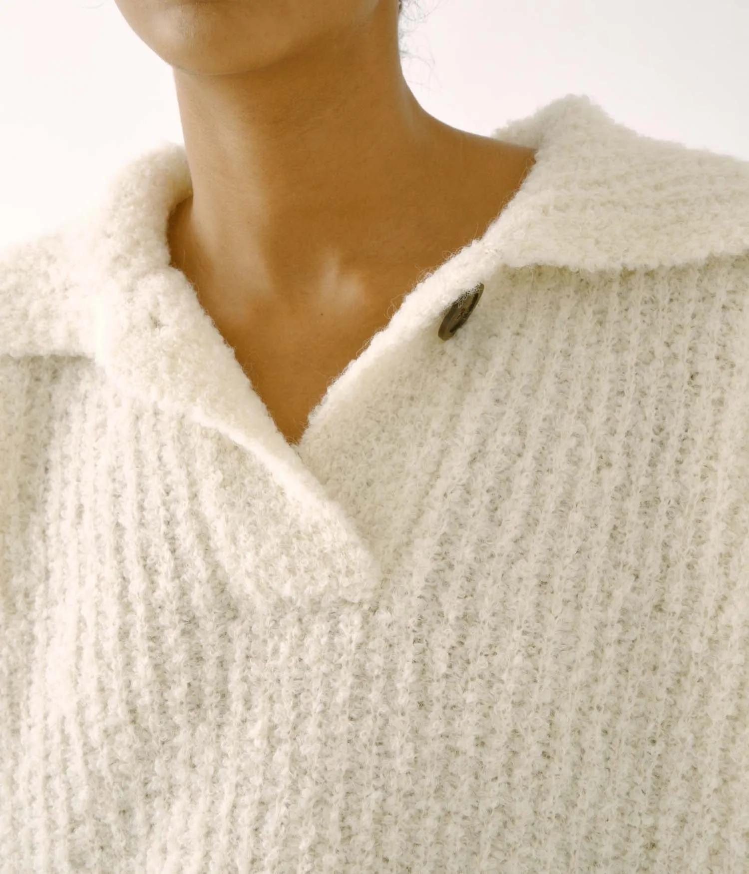 Knit Polo in Cream