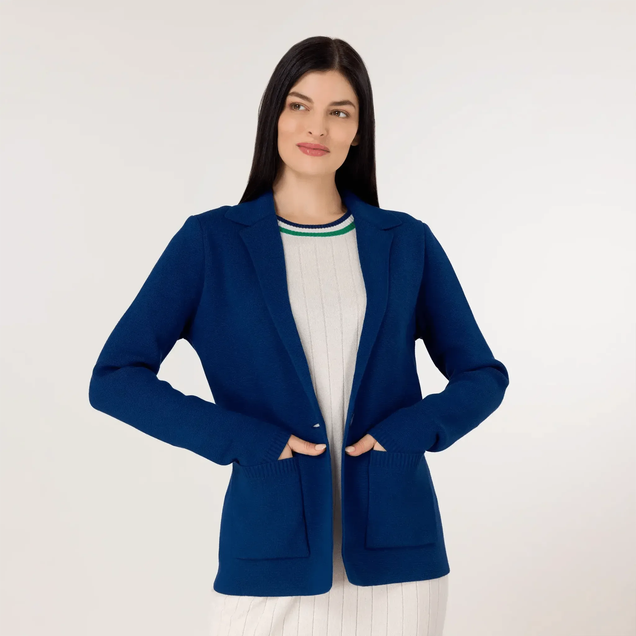 Knitted Blazer - SEASONAL NAVY
