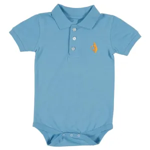 Krooked Toddlers' Shmolo Onesie Polo Light Blue