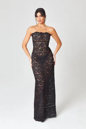 Lace Unlined Maxi Dress