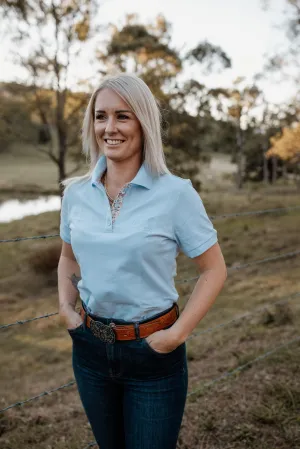 Ladies Cotton Polo - Light Blue