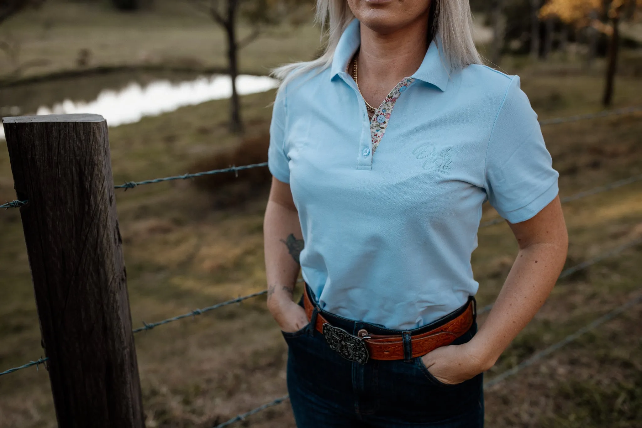 Ladies Cotton Polo - Light Blue