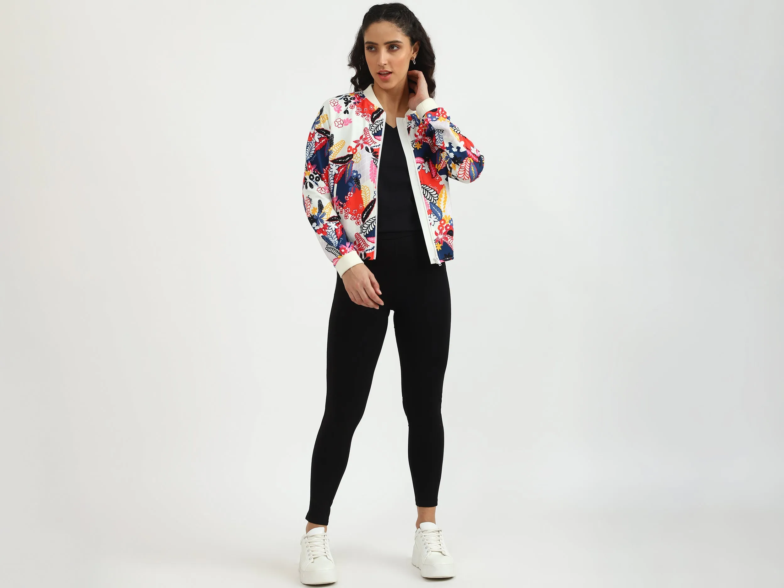 Ladies Printed Bomber Jacket