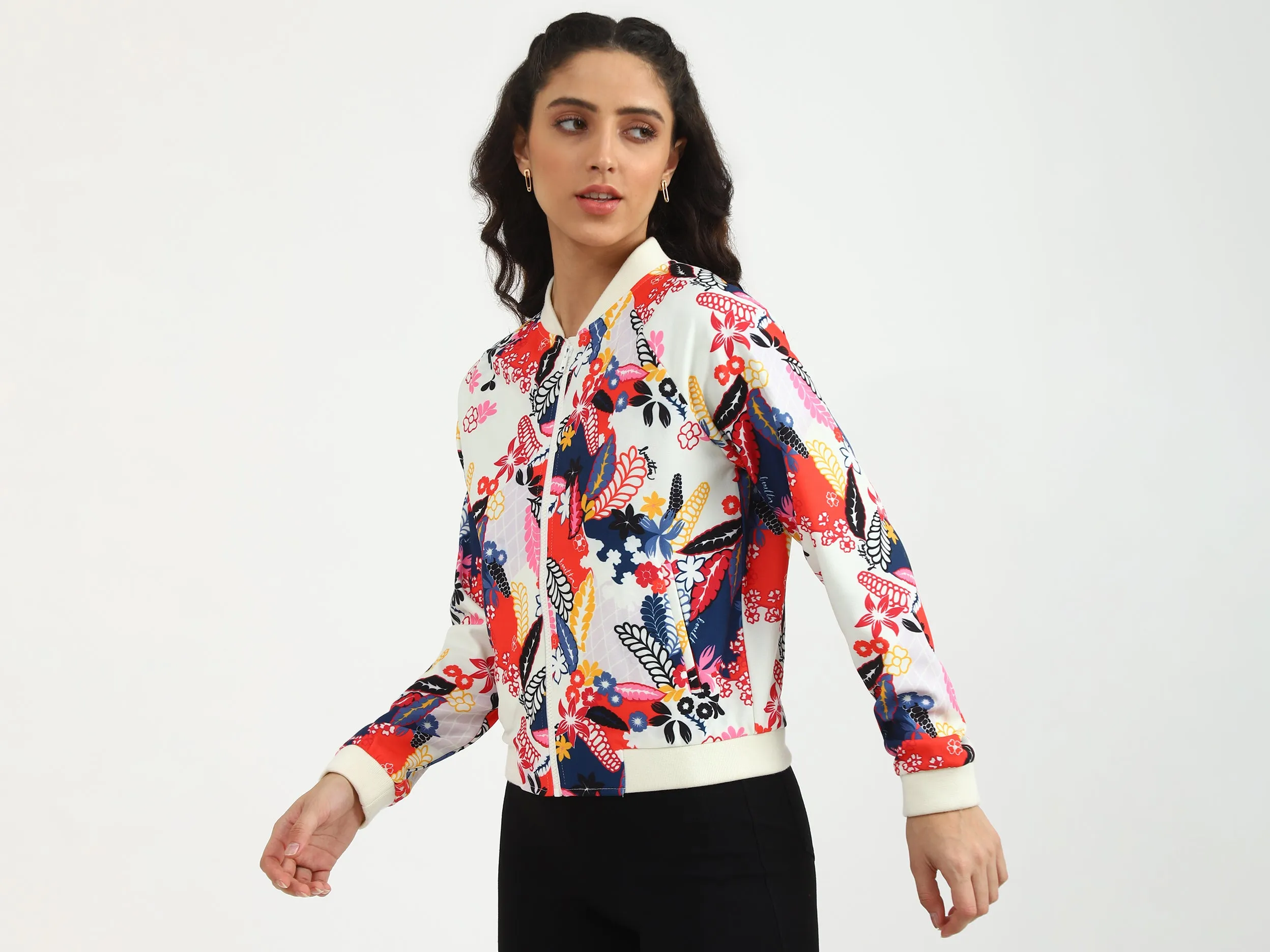 Ladies Printed Bomber Jacket
