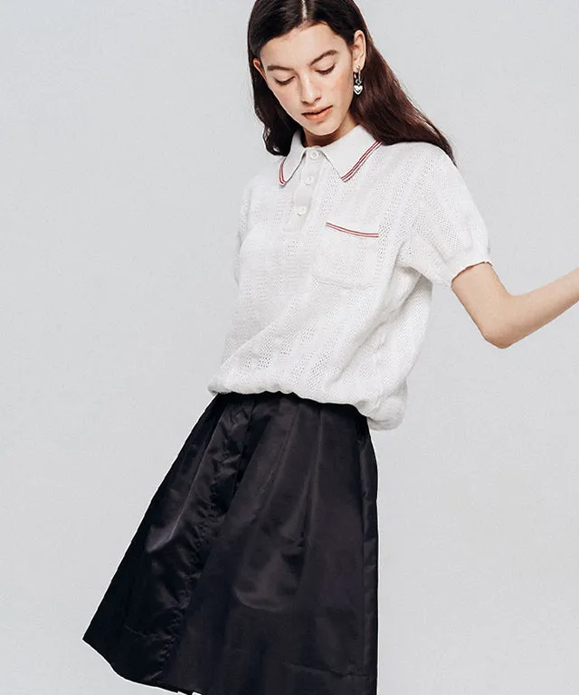 LE SONNET Air knit Polo - Cream