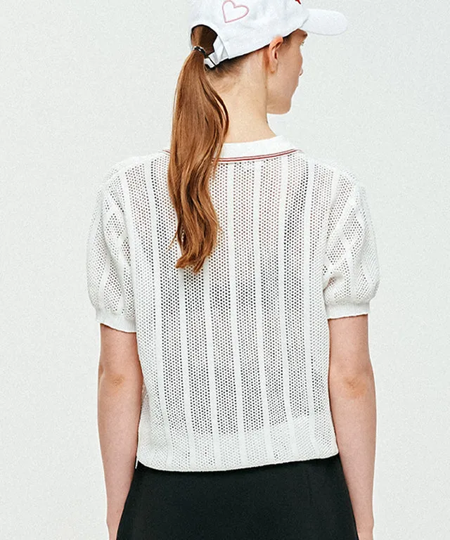 LE SONNET Air knit Polo - Cream