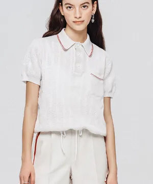 LE SONNET Air knit Polo - Cream