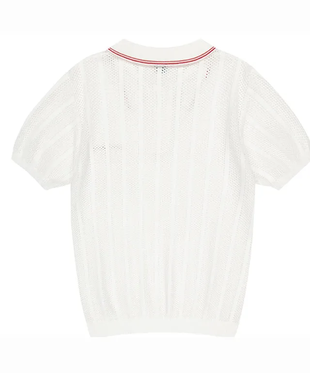 LE SONNET Air knit Polo - Cream