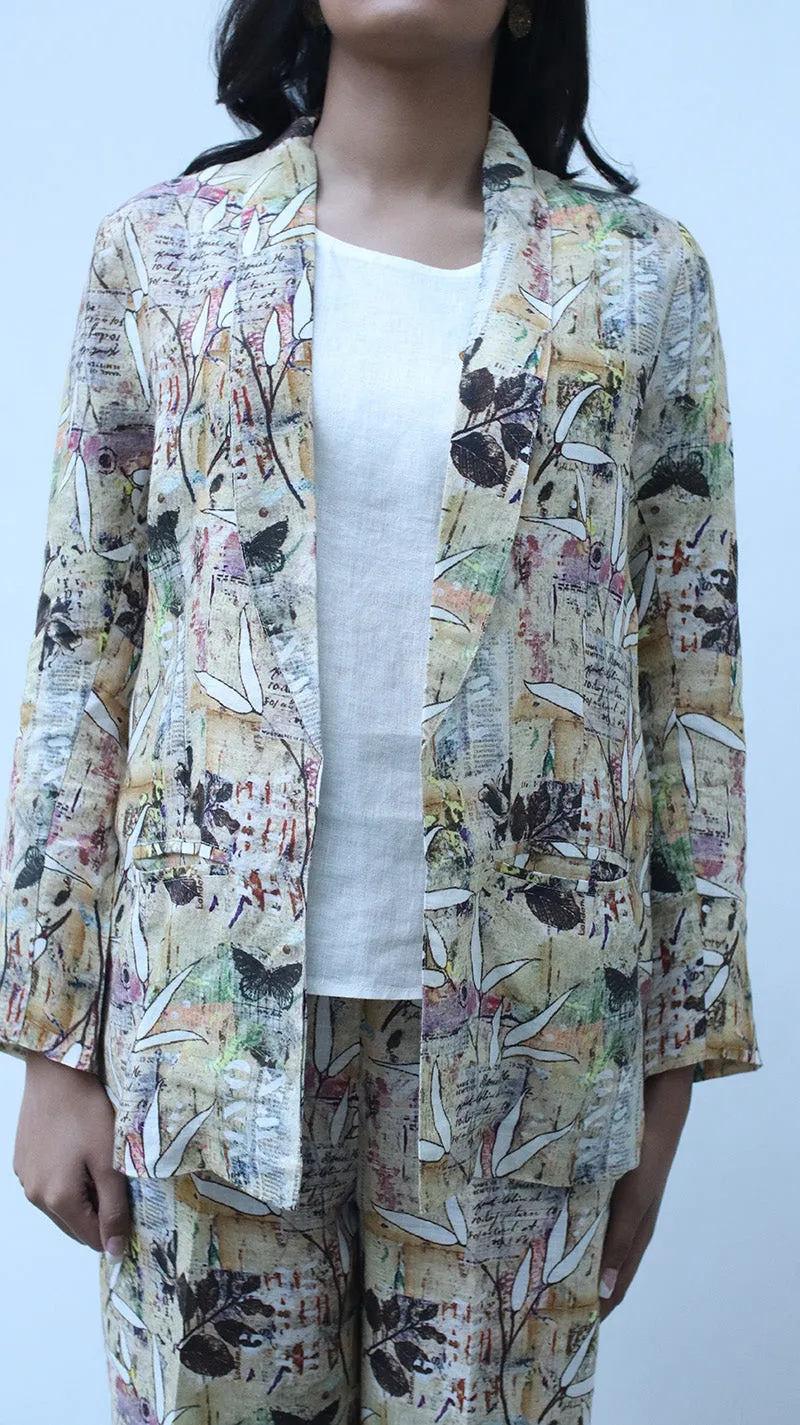 Leaf Digital Print Lounge Blazer