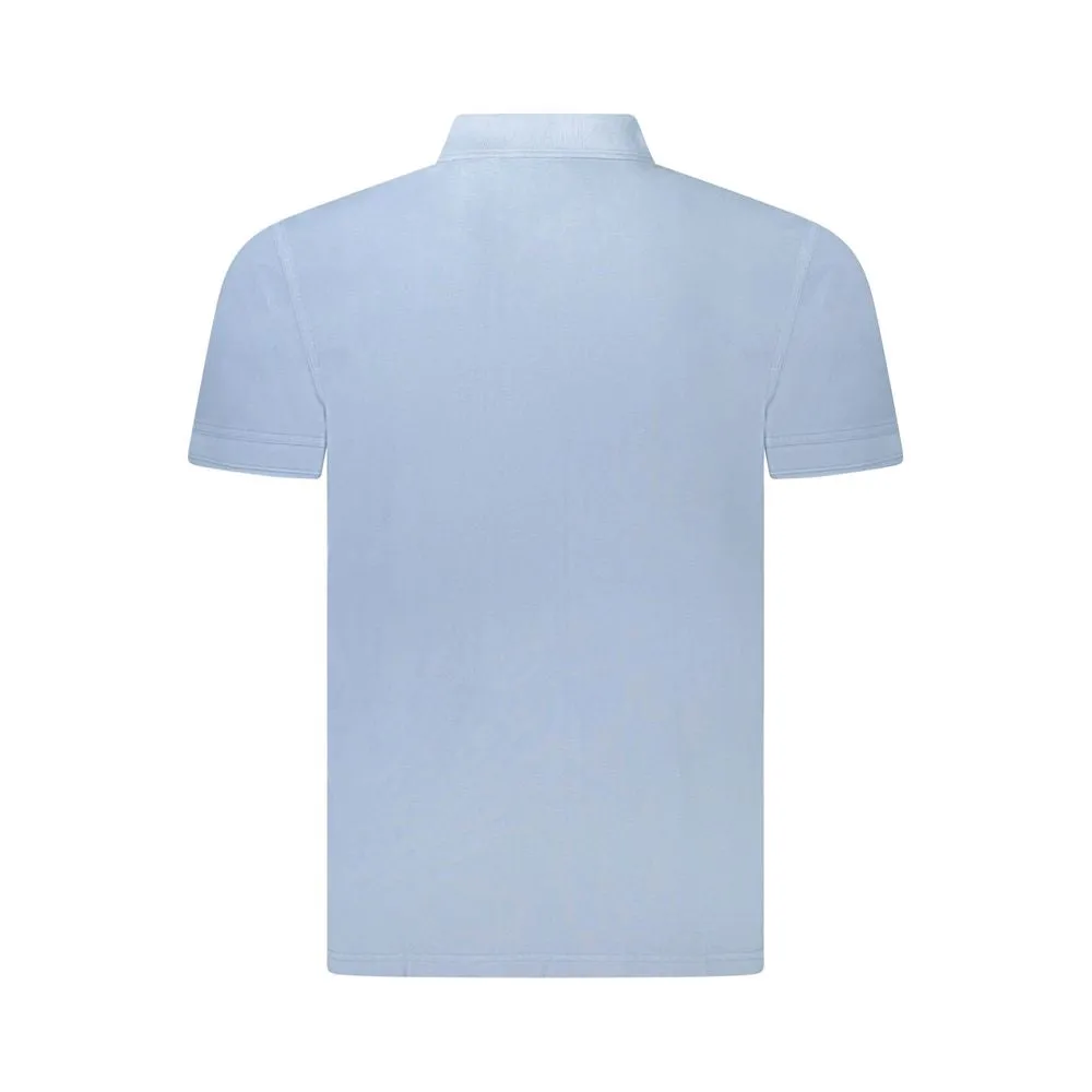 Light Blue Cotton Men Polo Shirt