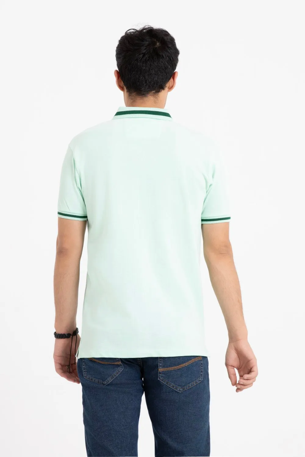 Light Green Collar T-Shirt