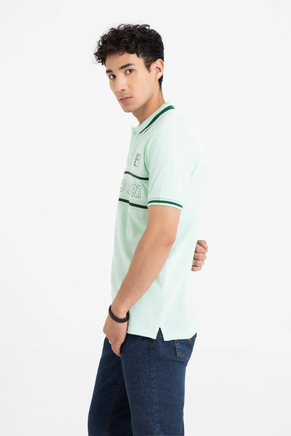 Light Green Collar T-Shirt