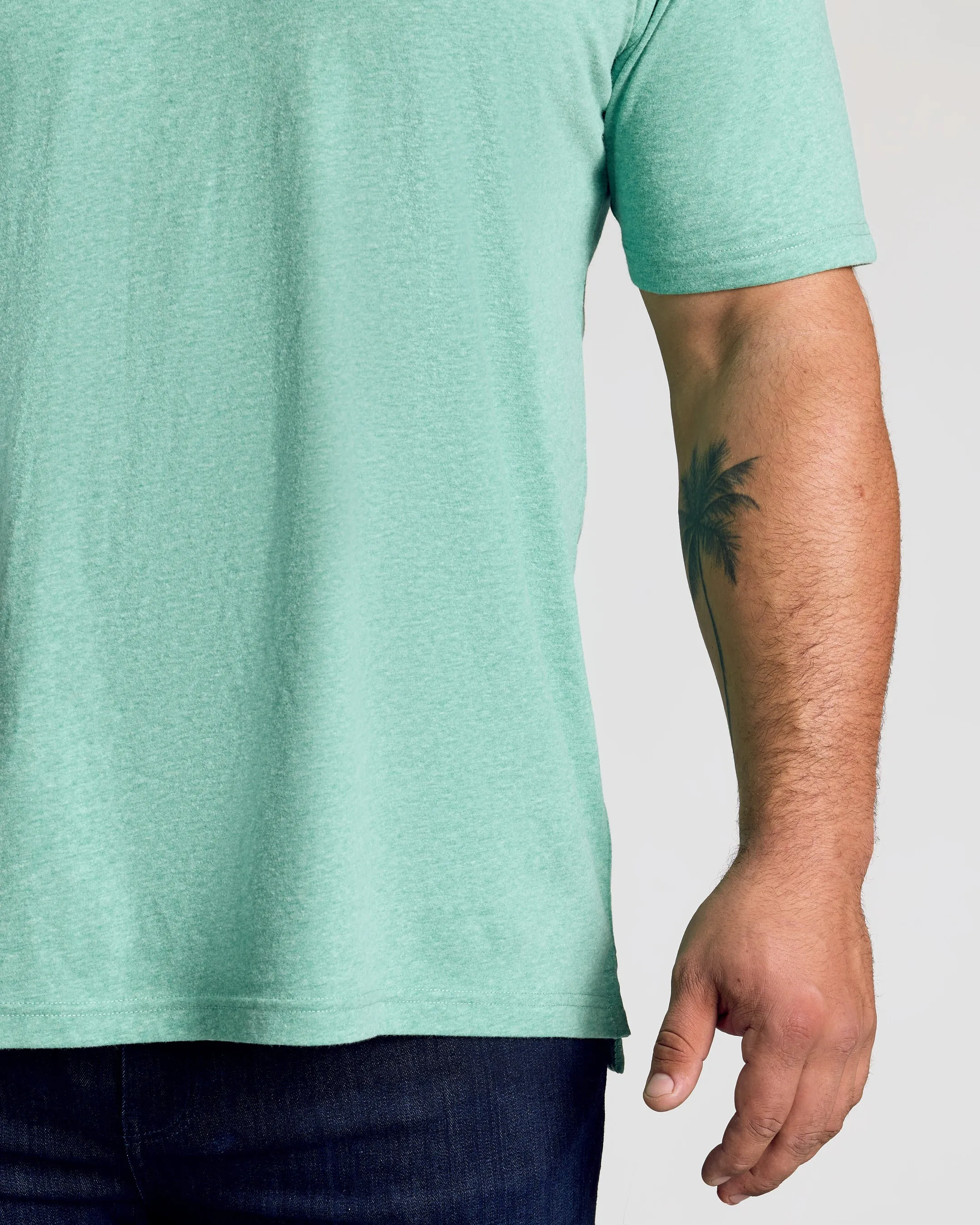 Light Heather Greenery Short Sleeve Polo