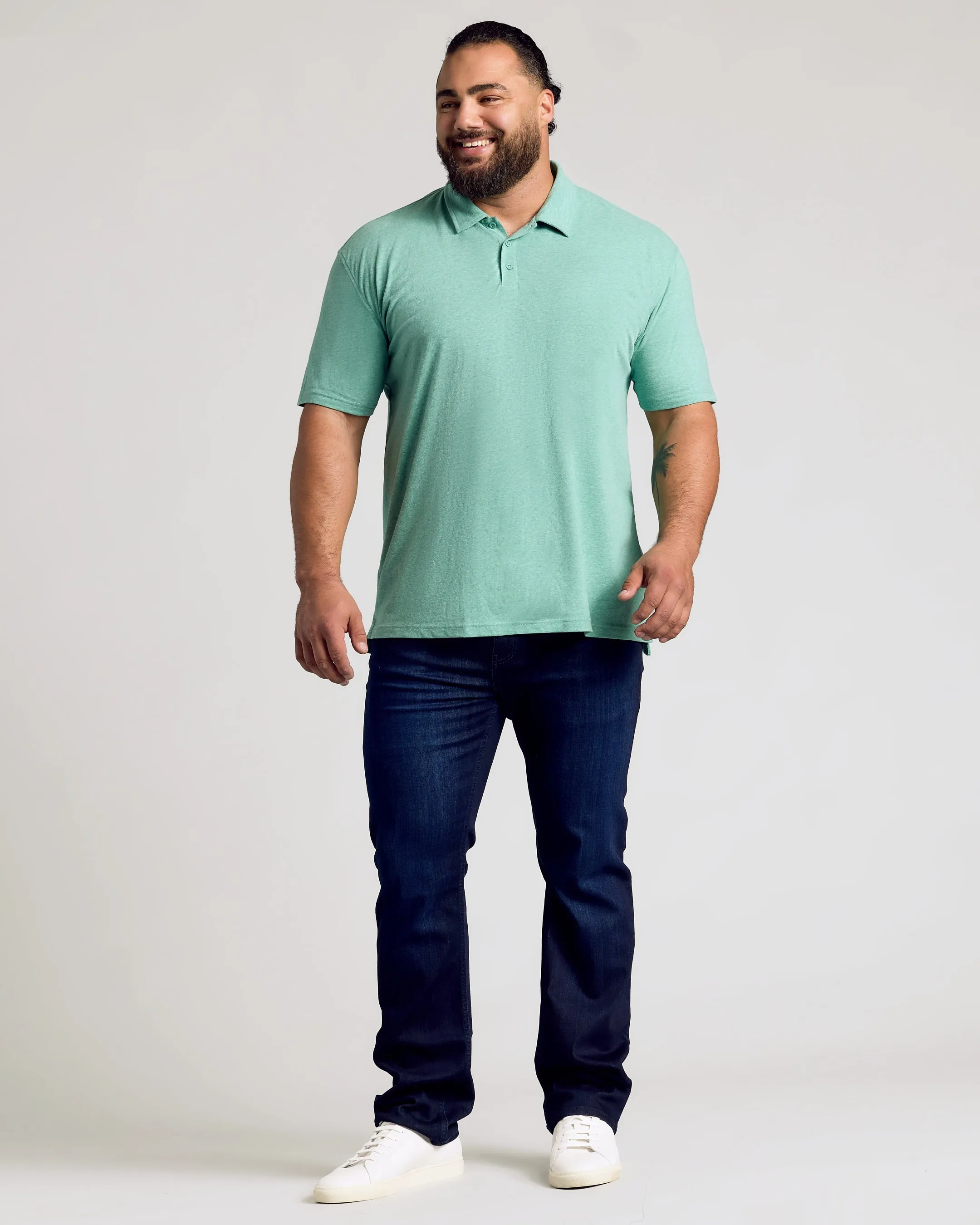 Light Heather Greenery Short Sleeve Polo