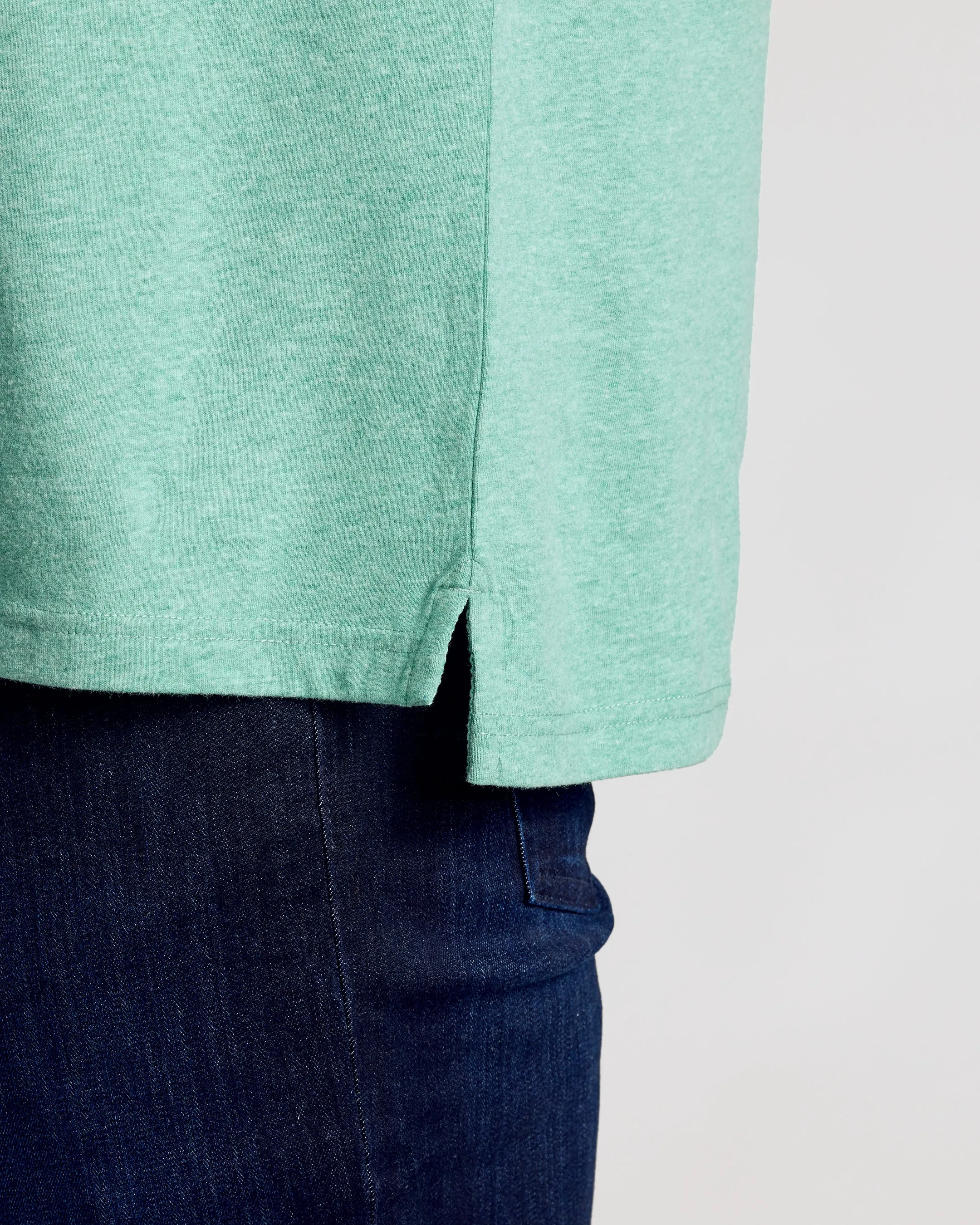 Light Heather Greenery Short Sleeve Polo