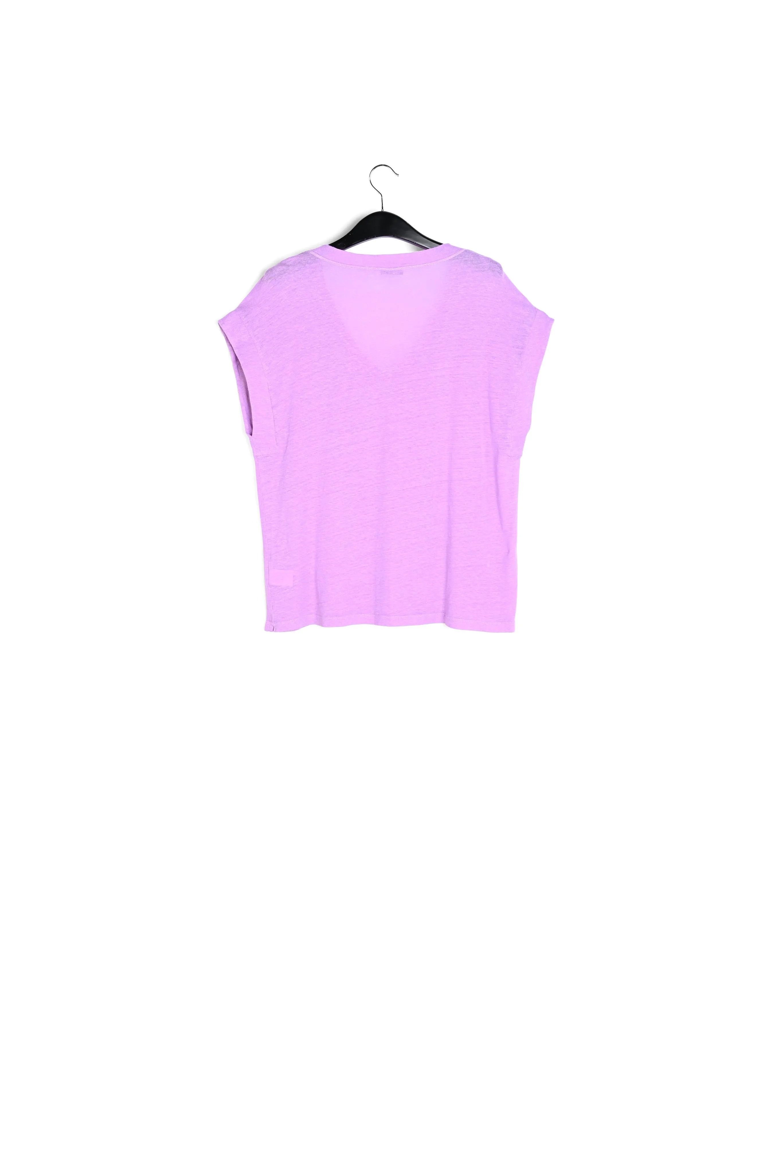 Lilac linen V-neck T-shirt