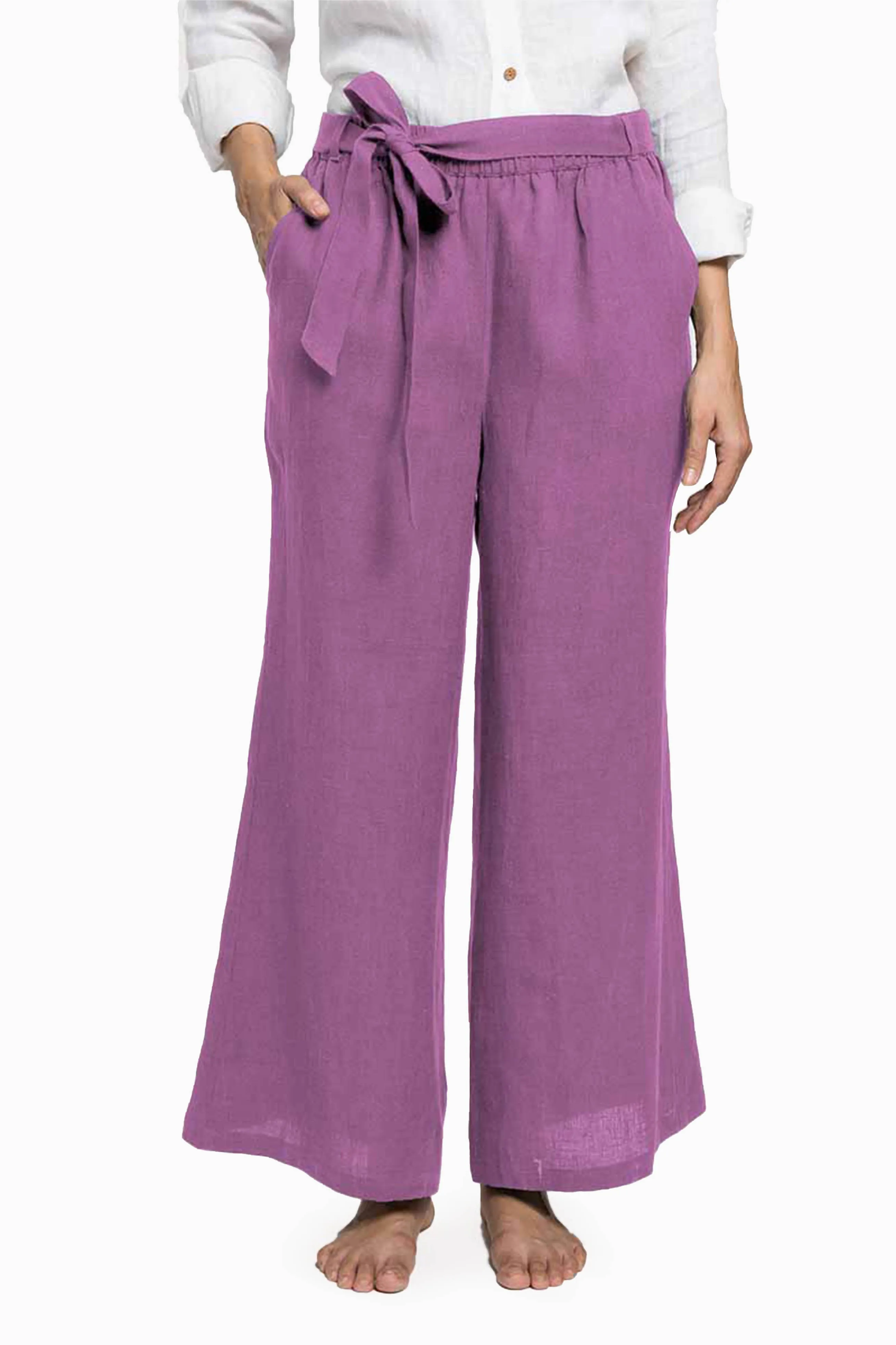 Linen Cecilia Pant-Petal Pink