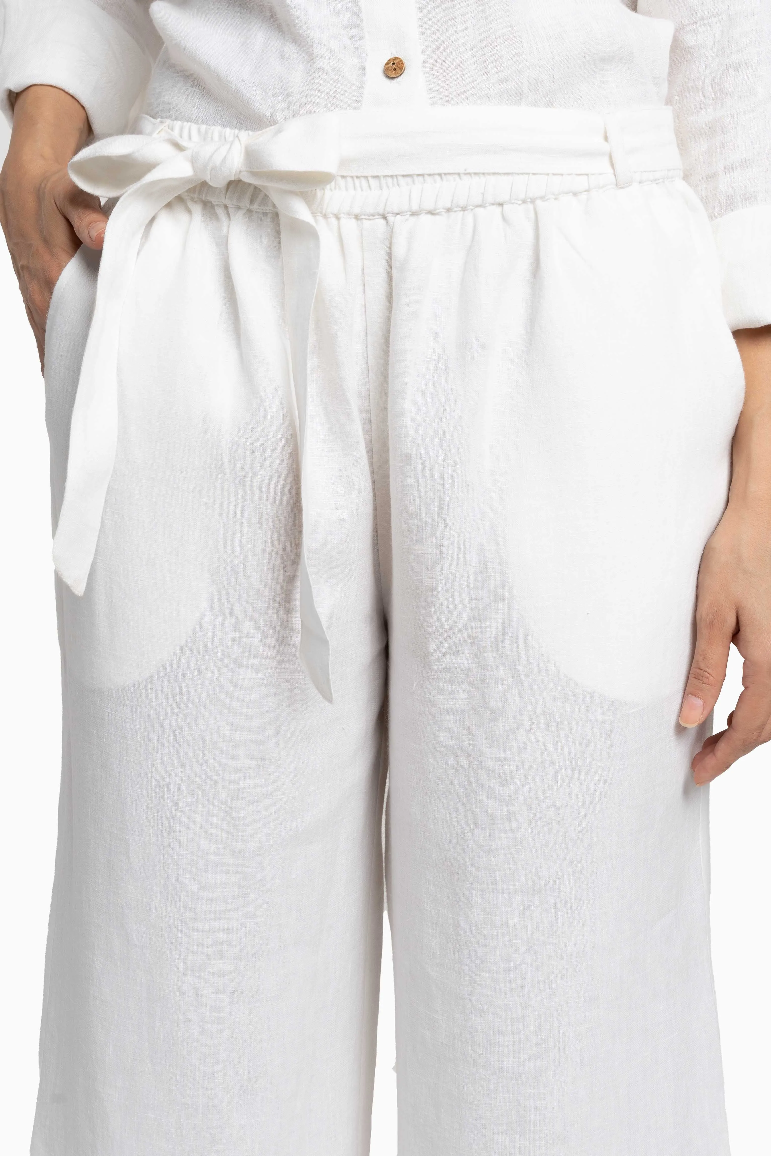 Linen Cecilia Pant-Petal Pink
