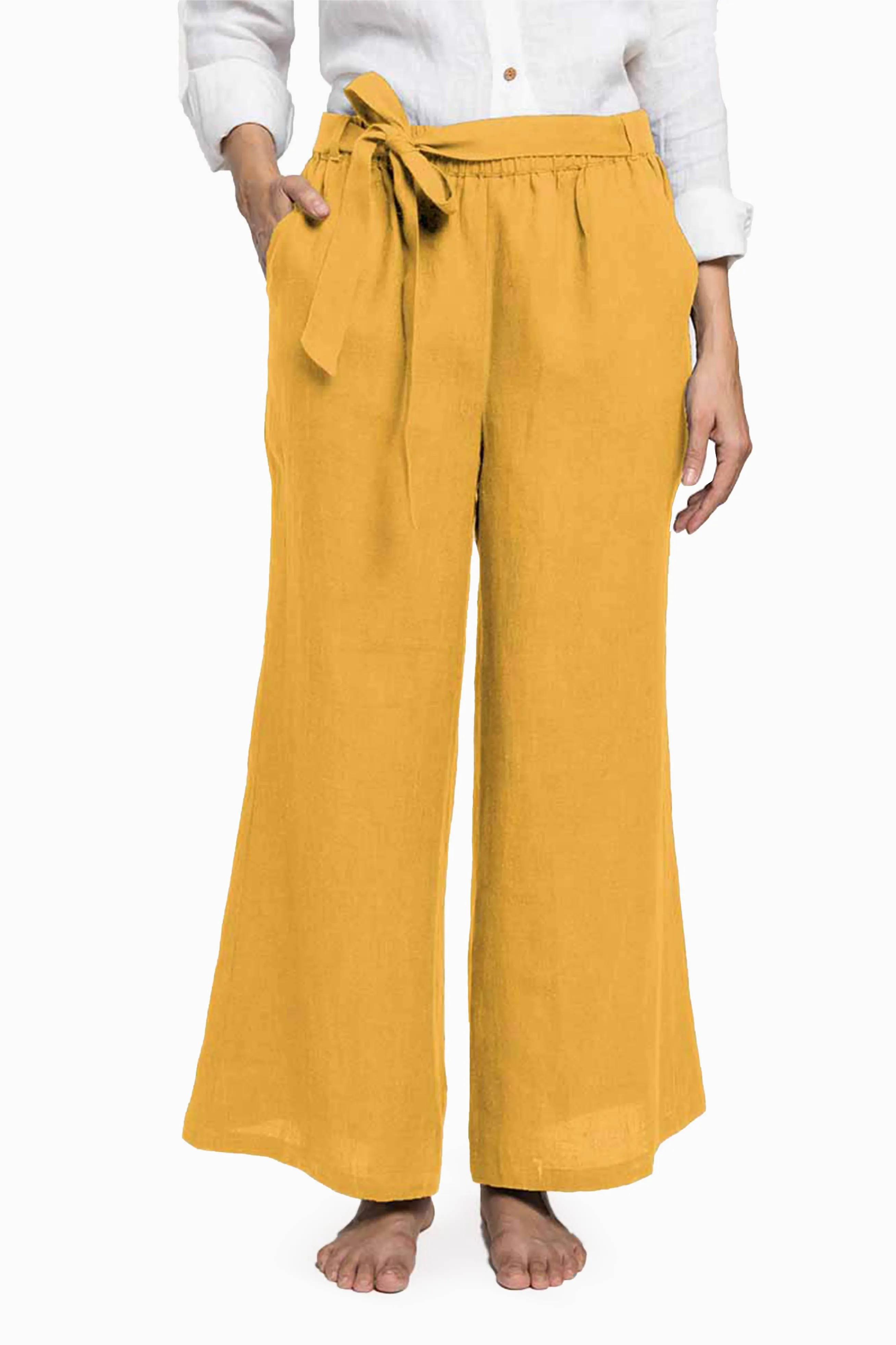 Linen Cecilia Pant-Petal Pink