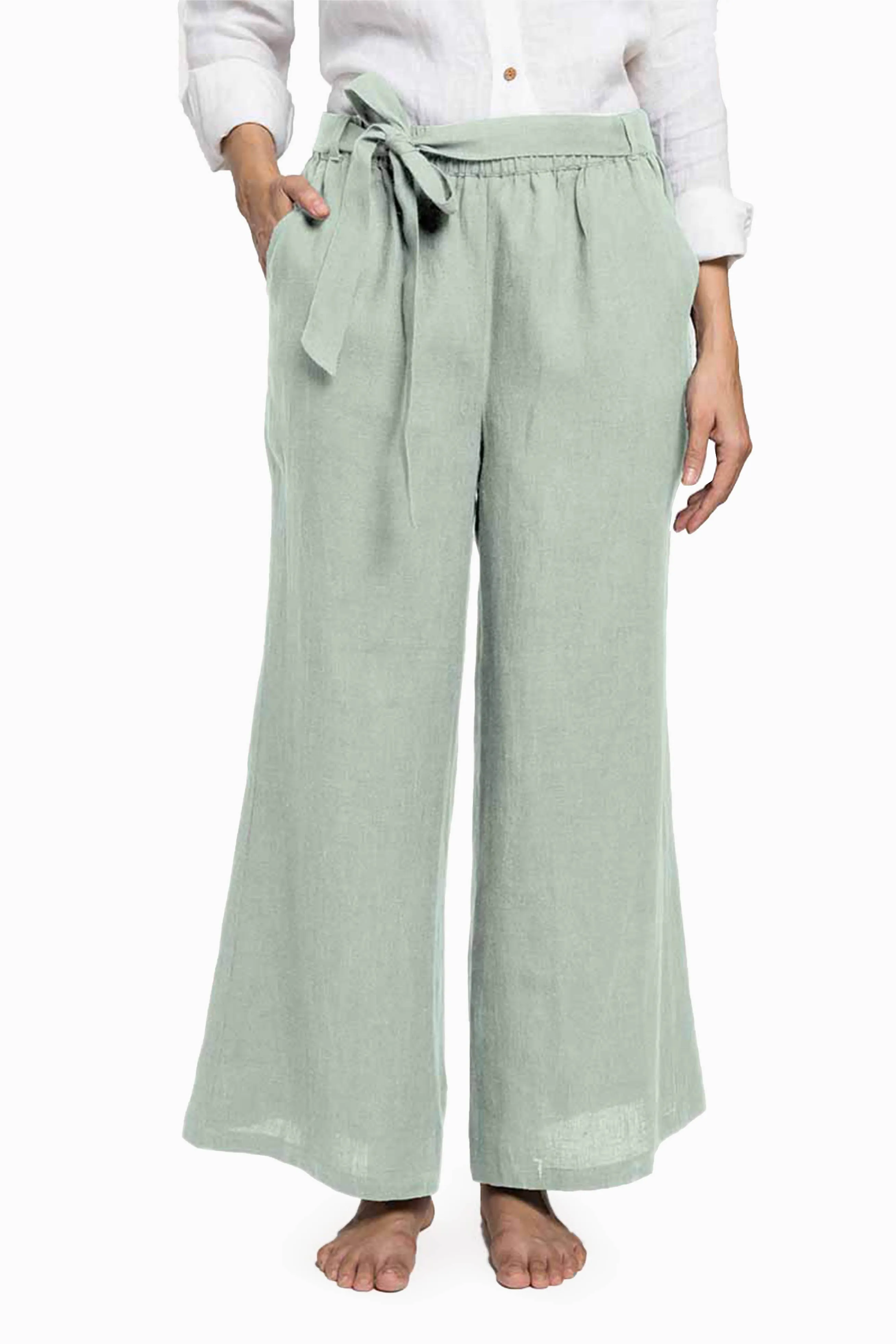Linen Cecilia Pant-Petal Pink