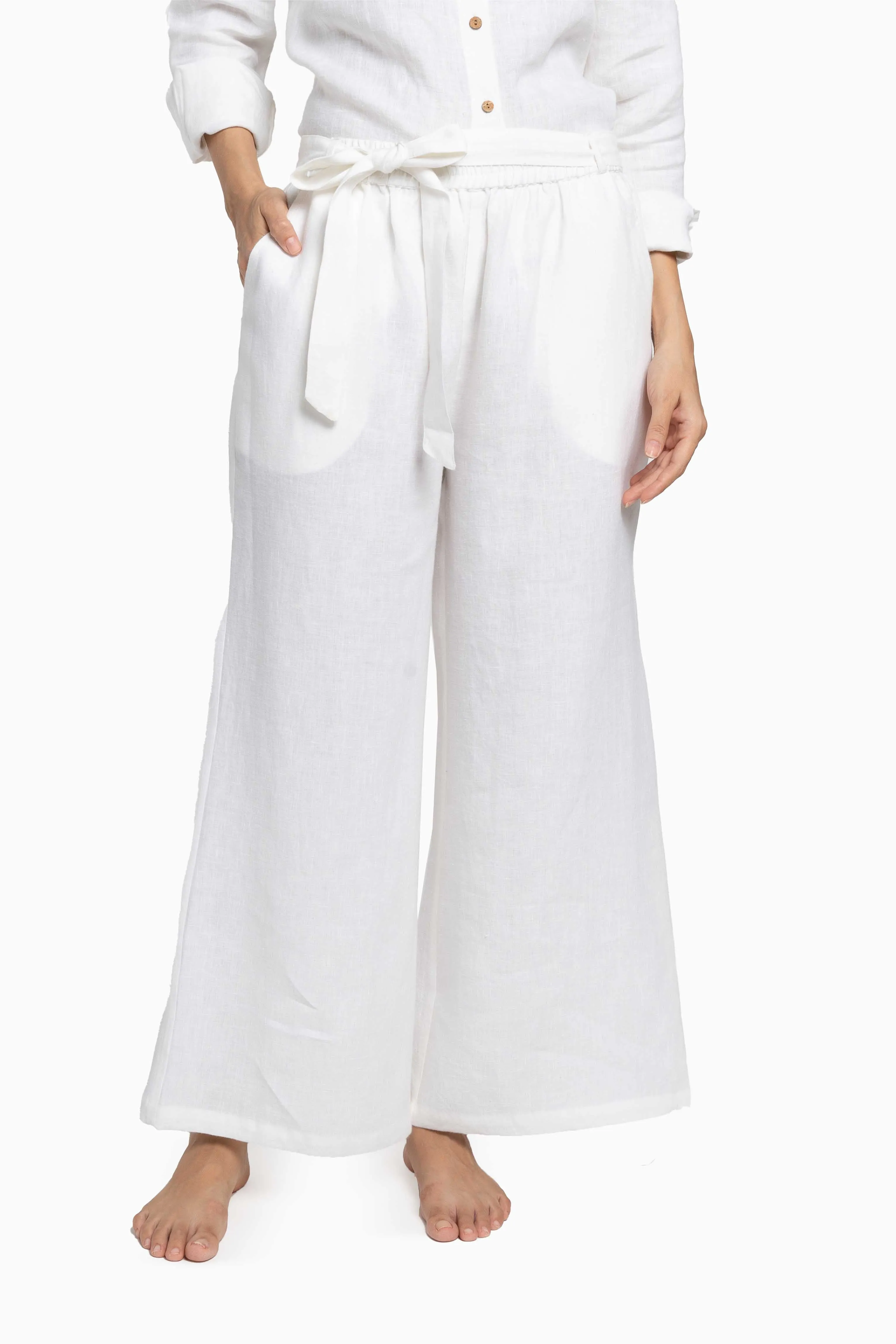 Linen Cecilia Pant-Petal Pink