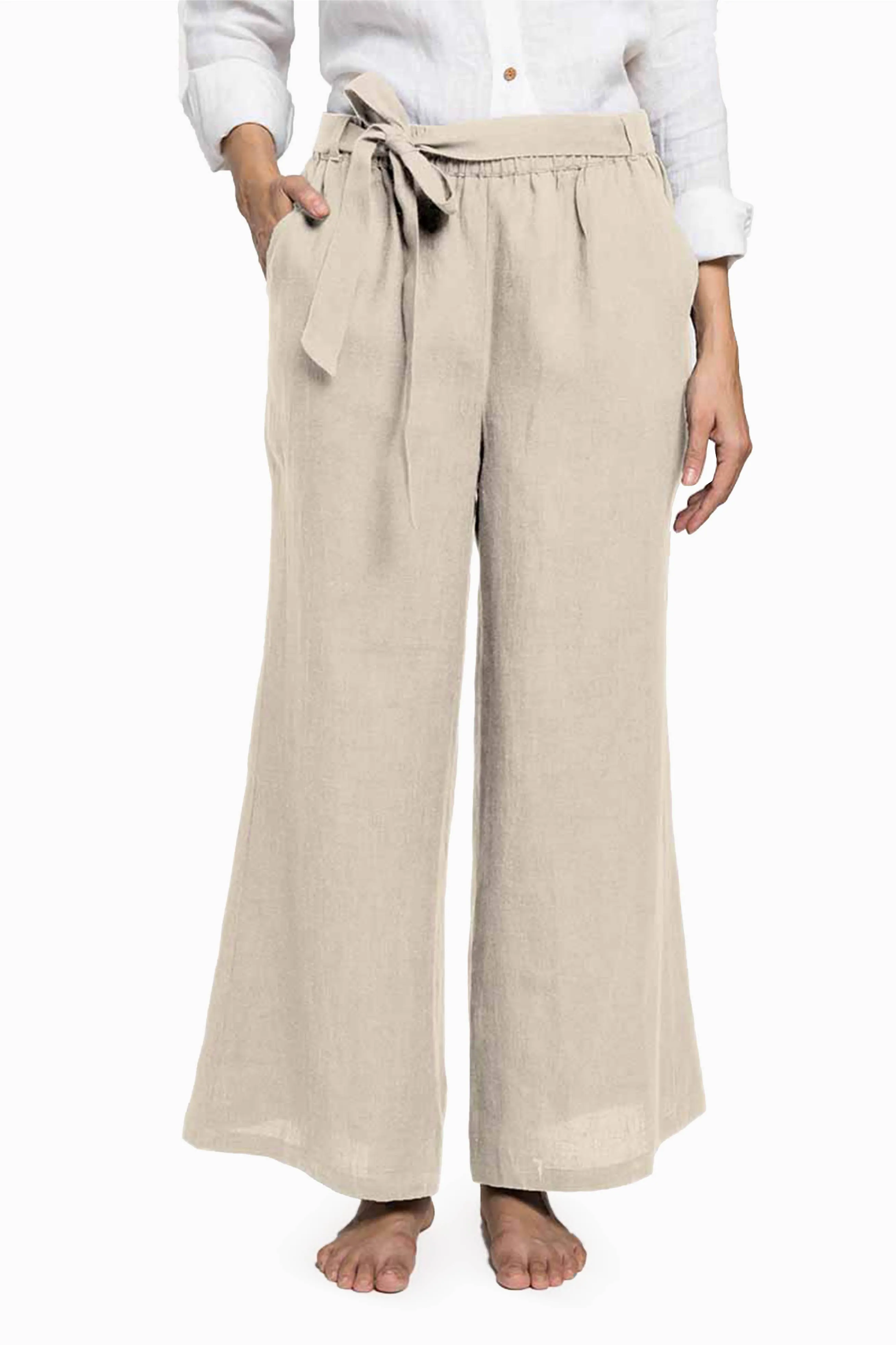 Linen Cecilia Pant-Petal Pink