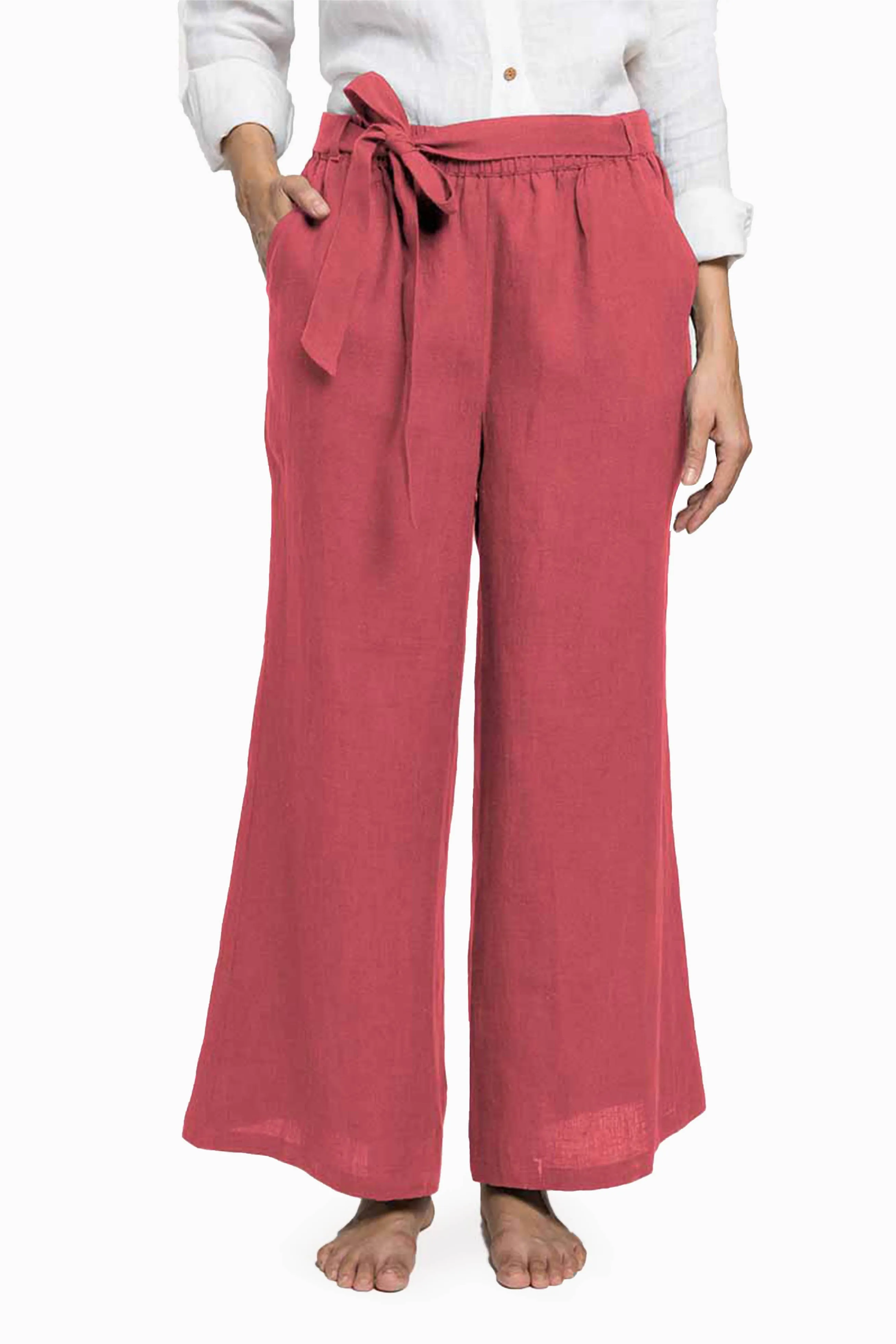Linen Cecilia Pant-Petal Pink