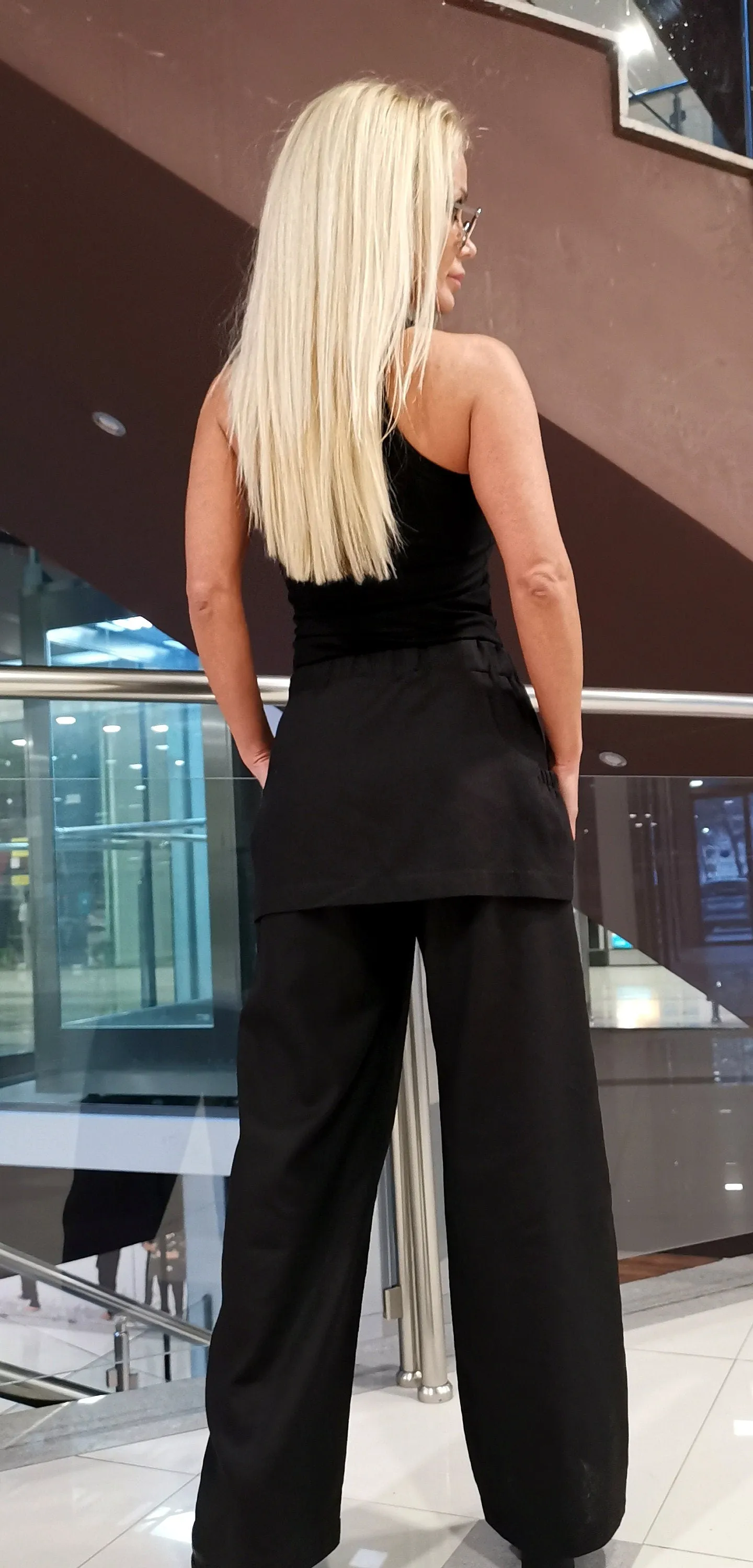 Linen Pants, Loose Pants with Skirt, Drop Crotch Pants, Linen Trousers, Summer Maxi Pants, Extravagant Pants, Gothic Pants