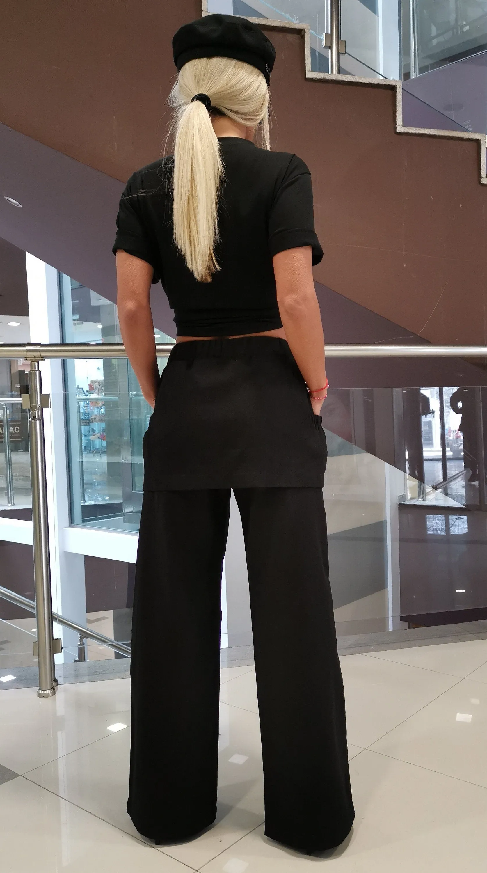 Linen Pants, Loose Pants with Skirt, Drop Crotch Pants, Linen Trousers, Summer Maxi Pants, Extravagant Pants, Gothic Pants