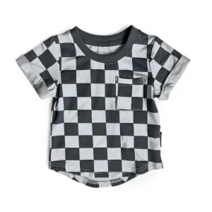 Little Bipsy Pocket Tee - Pewter Check