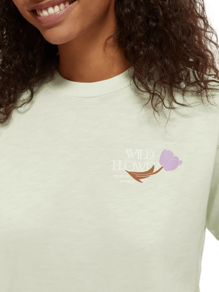 Loose Fit Wildflower Artwork T-shirt - Seafoam 169667