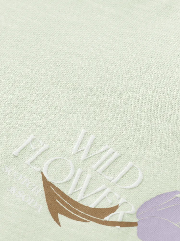 Loose Fit Wildflower Artwork T-shirt - Seafoam 169667