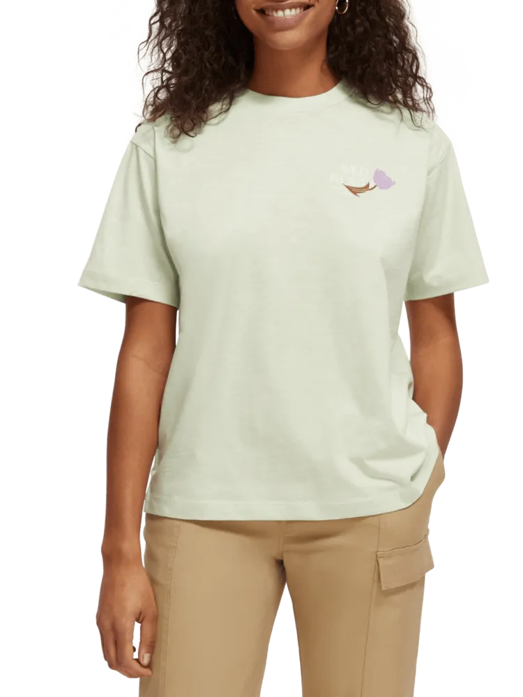 Loose Fit Wildflower Artwork T-shirt - Seafoam 169667