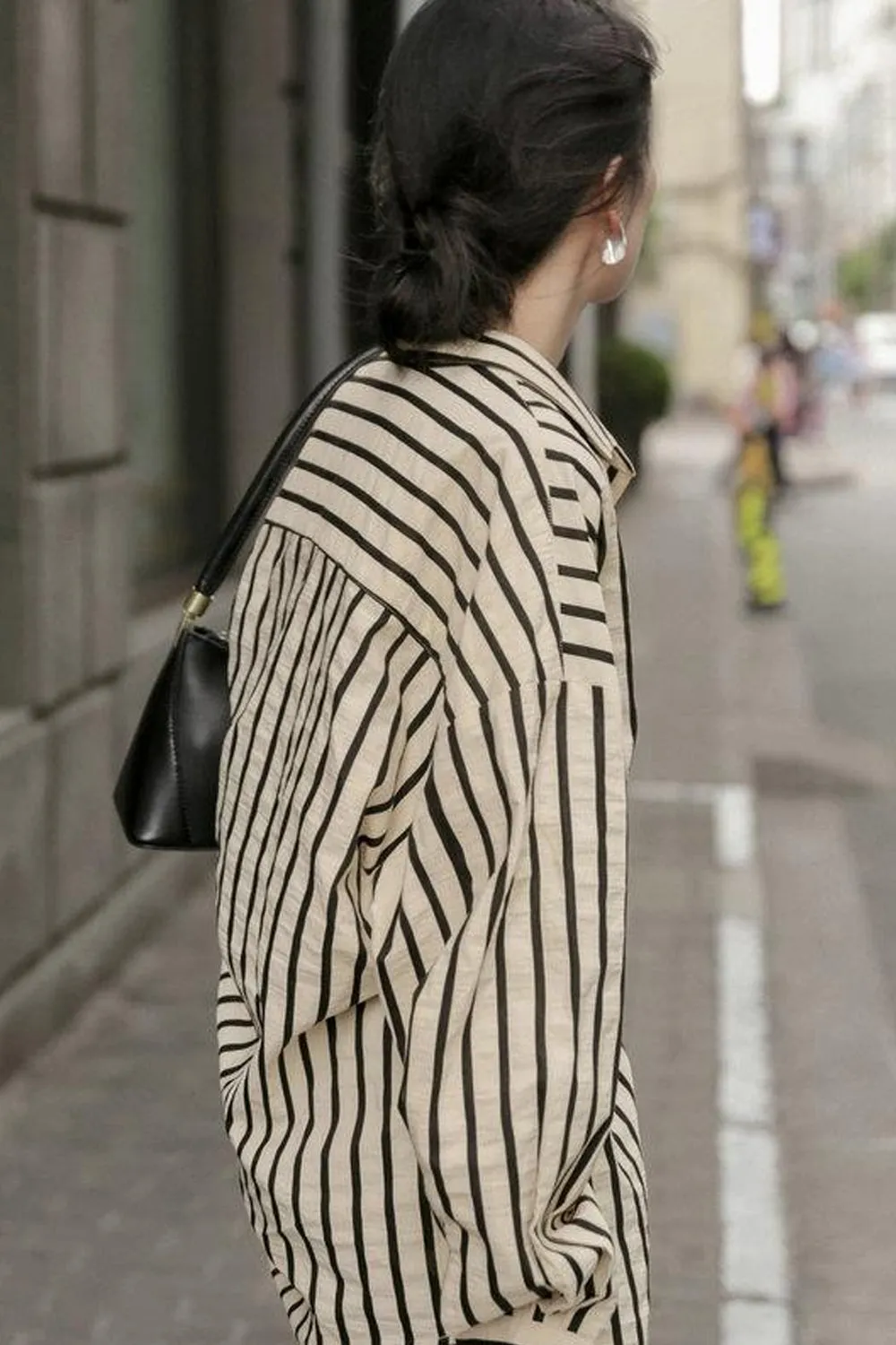 Loose Vintage Striped Blouse Shirt