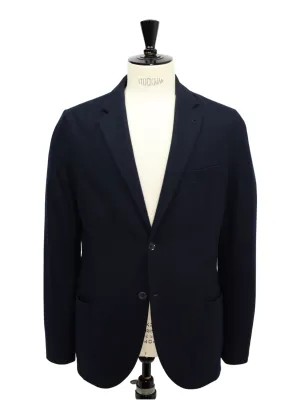 Loro Piana Navy Cashmere Jersey Knitted Blazer
