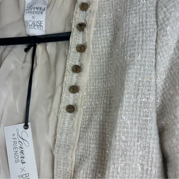 Lovers   Friends Because Im Addicted en Vogue Cream Metallic Tweed Blazer NWT S