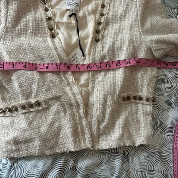 Lovers   Friends Because Im Addicted en Vogue Cream Metallic Tweed Blazer NWT S