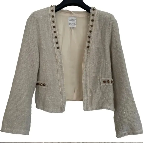 Lovers   Friends Because Im Addicted en Vogue Cream Metallic Tweed Blazer NWT S