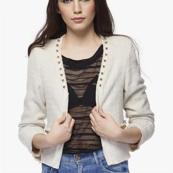 Lovers   Friends Because Im Addicted en Vogue Cream Metallic Tweed Blazer NWT S
