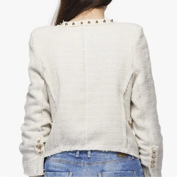 Lovers   Friends Because Im Addicted en Vogue Cream Metallic Tweed Blazer NWT S