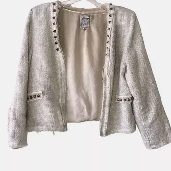 Lovers   Friends Because Im Addicted en Vogue Cream Metallic Tweed Blazer NWT S