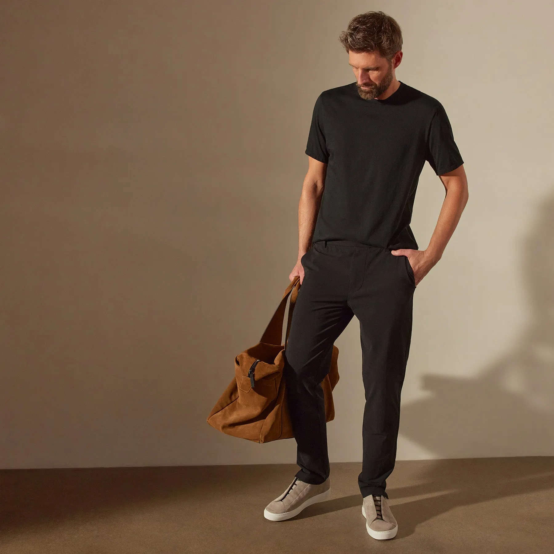 Luxe Lotus Jersey Tee - Black
