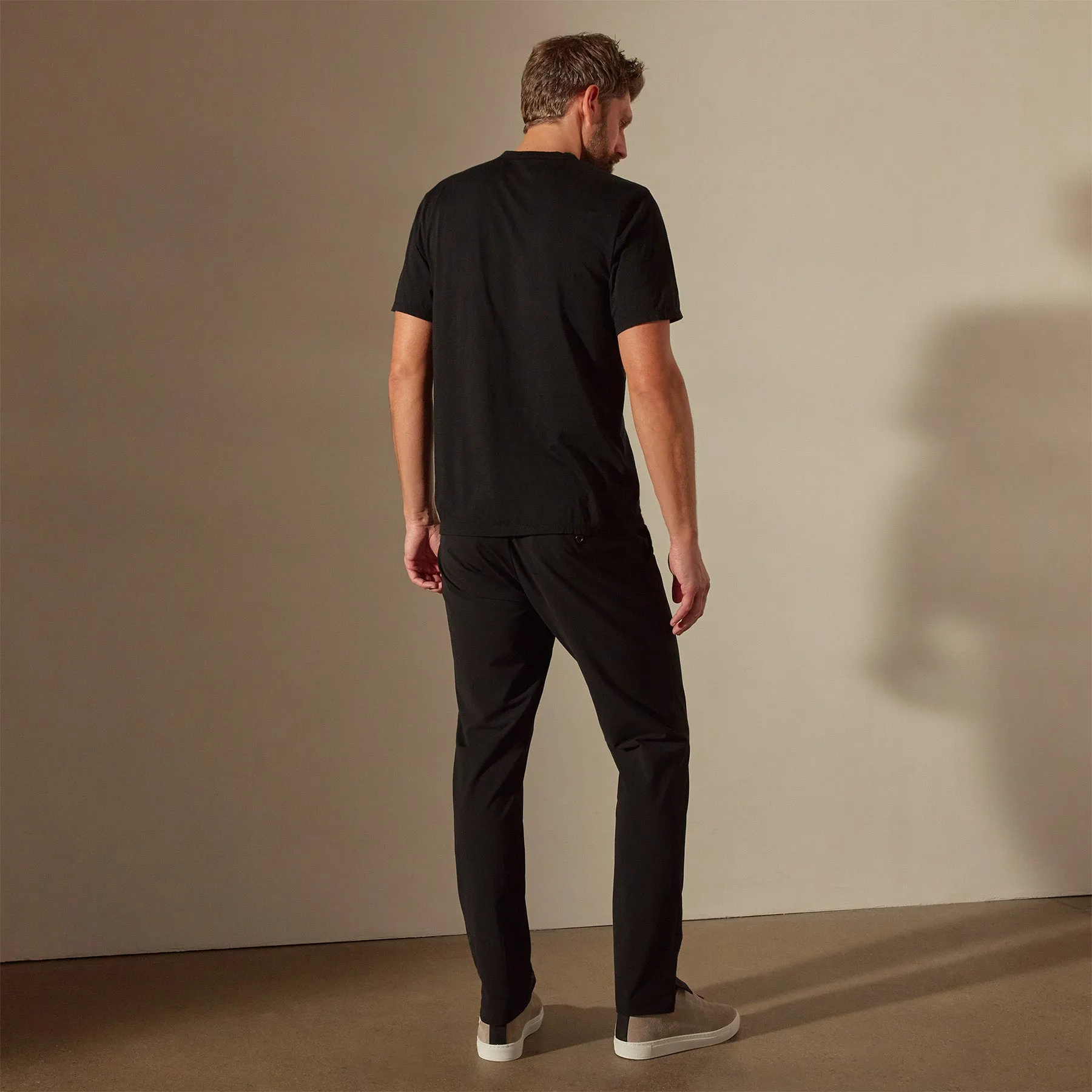 Luxe Lotus Jersey Tee - Black