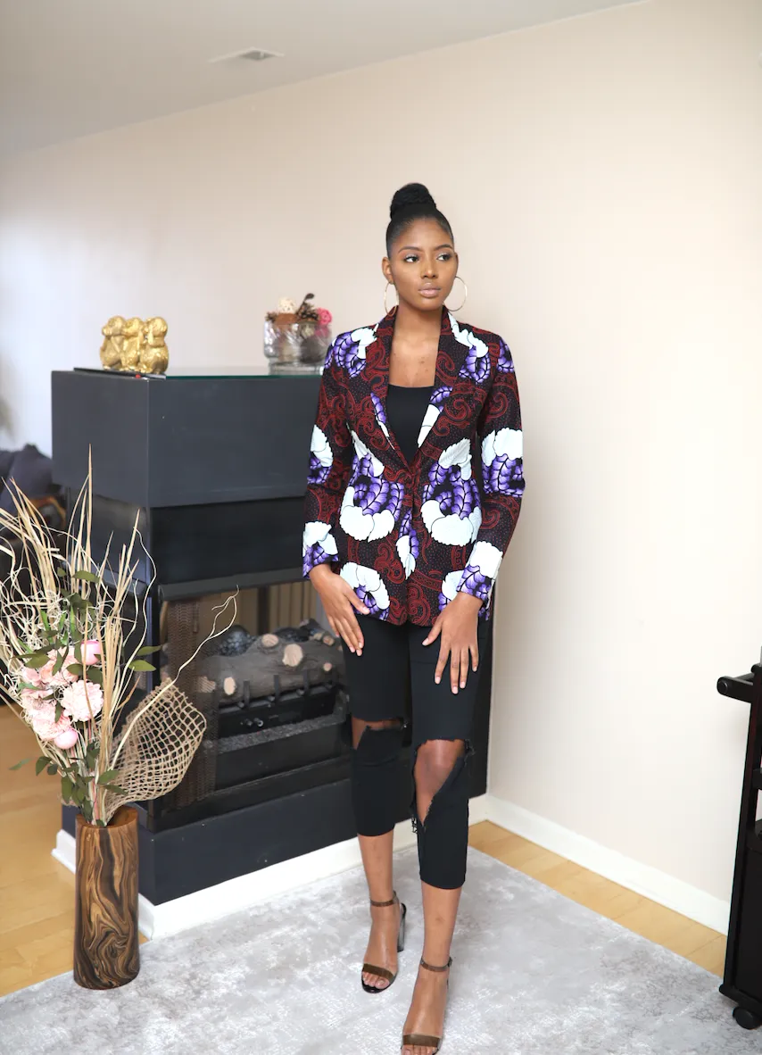 Madie African Print Blazer