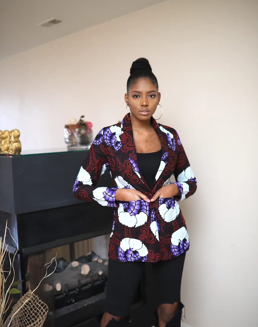 Madie African Print Blazer